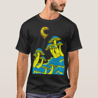 Magic Mushroom Moon Psychedelic Trippy EDM Galay G T-shirt