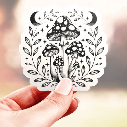 Magic Mushroom Night Sticker