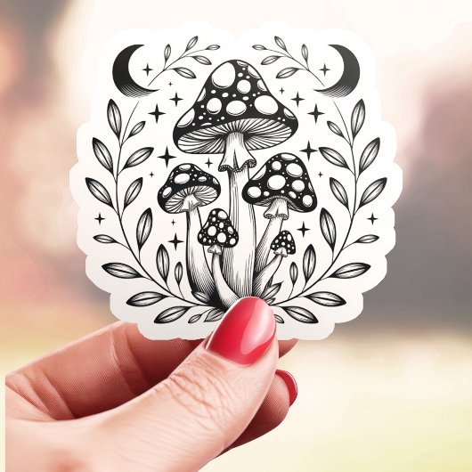 Magic Mushroom Night Sticker