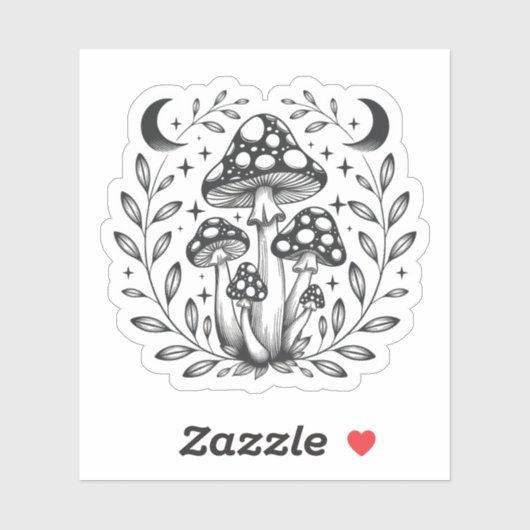 Magic Mushroom Night Sticker (Vel)