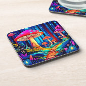 Magic Mushroom Path Design Bier Onderzetter (Linkerzijde)