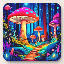Magic Mushroom Path Design Bier Onderzetter
