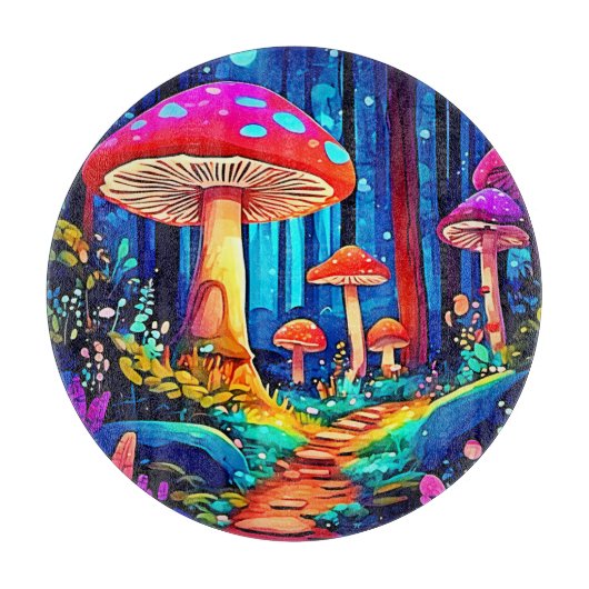 Magic Mushroom Path Design Snijplank (Voorkant)
