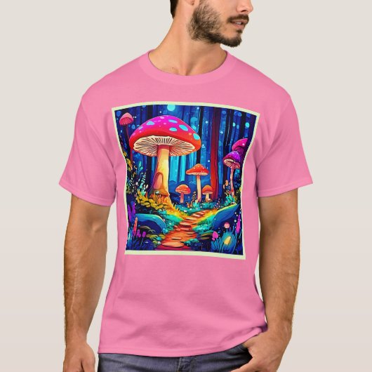 Magic Mushroom Path Design T-shirt (Voorkant)
