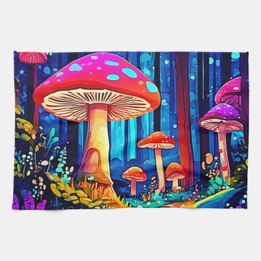 Magic Mushroom Path Design Theedoek (Horizontaal)