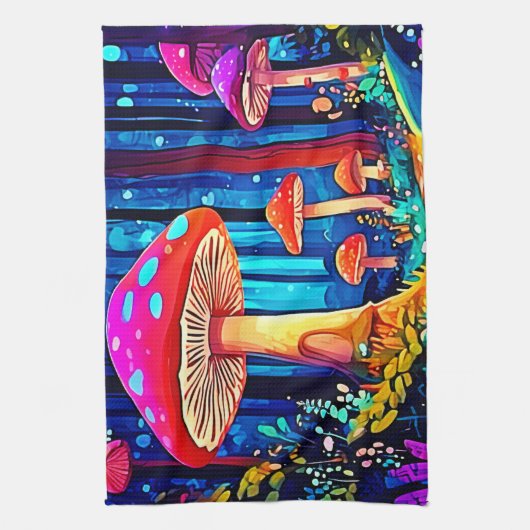 Magic Mushroom Path Design Theedoek (Verticaal)