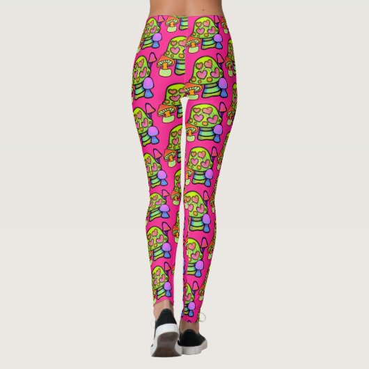 Magic Mushroom Print Leggings (Achterkant)