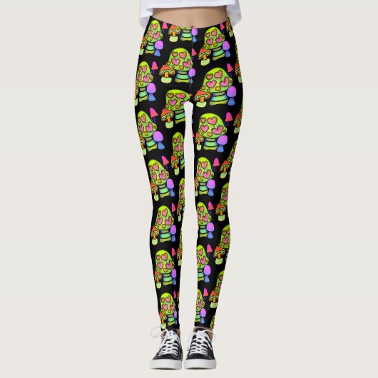 Magic Mushroom Print Leggings (Voorkant)