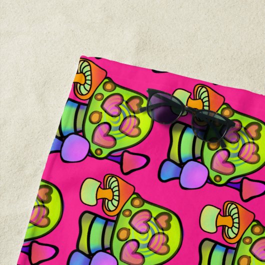 Magic Mushroom Print Strandlaken (In situ)