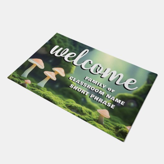 Magic Mushroom Sprookjesbos Moss Trees Natuur Deurmat (Schuin)