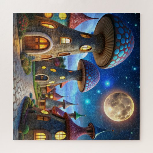 Magic Mushroom World: 4K ultra-realistisch modern Legpuzzel (Horizontaal)
