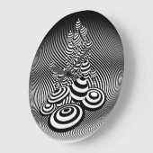 Magic Mushrooms b/w optisch ontwerp Muurklok. Grote Klok (Hoek)