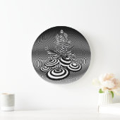 Magic Mushrooms b/w optisch ontwerp Muurklok. Grote Klok (Huis)