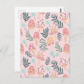 Magic Mushrooms Forest Pattern Briefkaart (Voorkant / Achterkant)