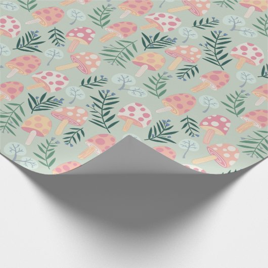Magic Mushrooms Forest Pattern Cadeaupapier (Hoek)
