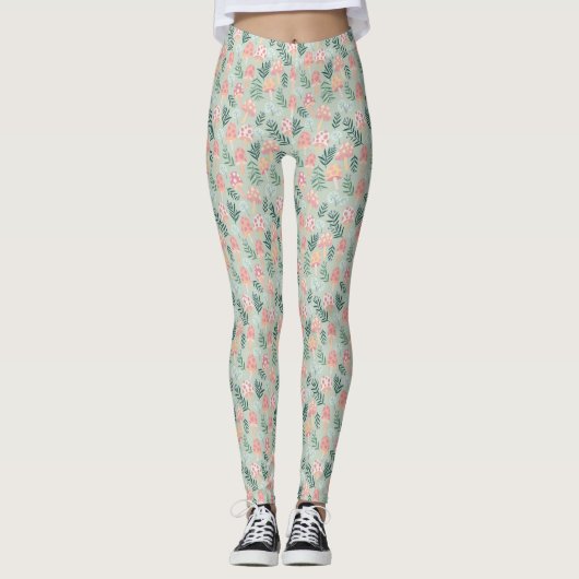 Magic Mushrooms Forest Pattern Leggings (Voorkant)