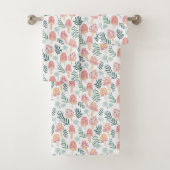 Magic Mushrooms Forest Pattern roze Green Bad Handdoek (Insitu)