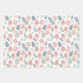 Magic Mushrooms Forest Pattern roze Green Inpakpapier Vel (Voorkant)