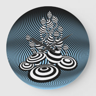 Magic Mushrooms optisch ontwerp Muurklok. Grote Klok