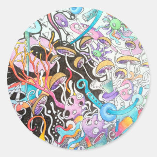 Magic Mushrooms Ronde Sticker