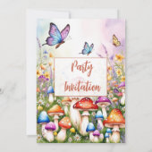 Magic Mushrooms Verjaardag meisjes Uitnodiging (Achterkant)