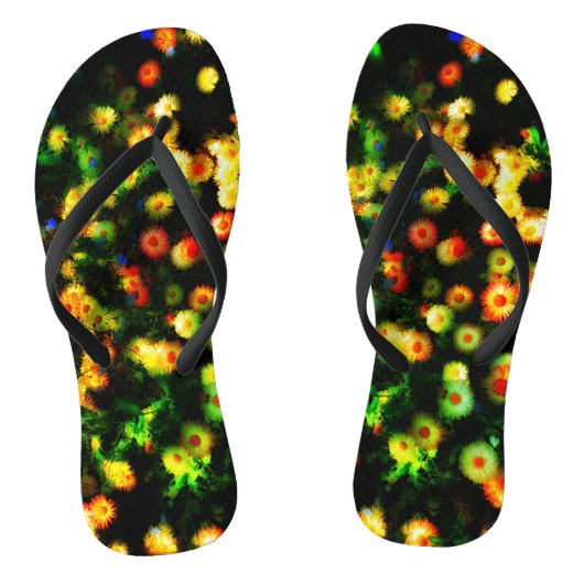 Magic Neon Flowers Funky Teenslippers (Voetbed)