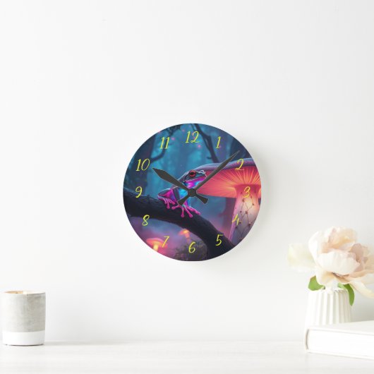 Magic Neon Frog Ronde Klok (Huis)