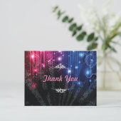 Magic Neon gloed lichten dank u Briefkaart (Staand voorkant)