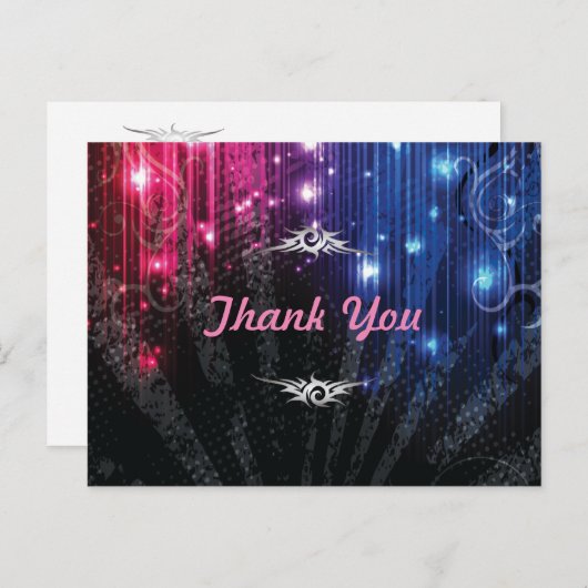 Magic Neon gloed lichten dank u Briefkaart (Voorkant / Achterkant)