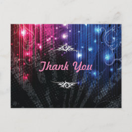 Magic Neon gloed lichten dank u Briefkaart