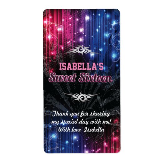 Magic Neon gloed lichten dank u waterfles Etiket (Voorkant)