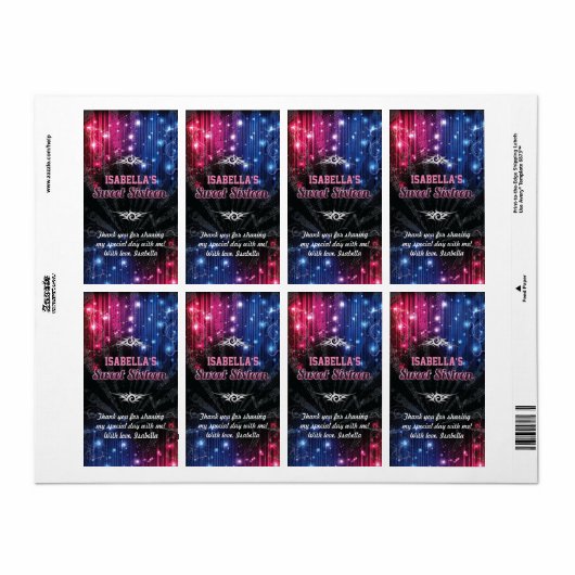 Magic Neon gloed lichten dank u waterfles Etiket (Full Sheet)