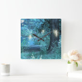 Magic night Fairy Clock Vierkante Klok (Huis)