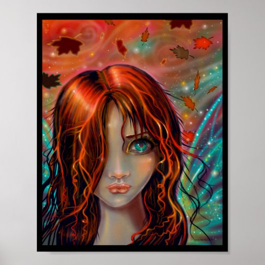 "Magic of Autumn" Fairy Fantasy Art Poster (Voorkant)