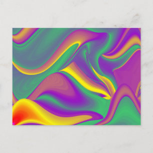Magic of Colors Abstract 3D Rainbowart Briefkaart