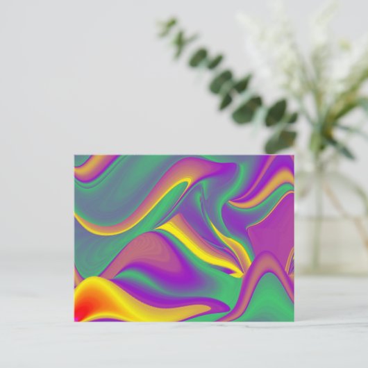 Magic of Colors Abstract 3D Rainbowart Briefkaart (Staand voorkant)
