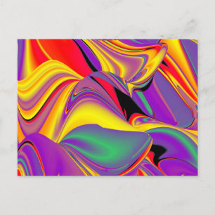 Magic of Colors Abstract 3D Rainbowart Briefkaart