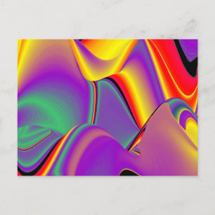 Magic of Colors Abstract 3D Rainbowart Briefkaart