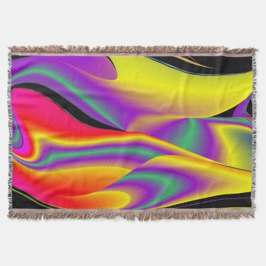 Magic of Colors Abstract 3D Rainbowart Deken (Voorkant)