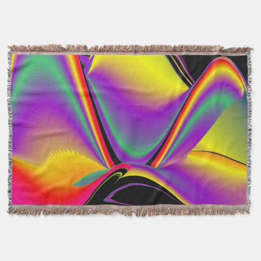 Magic of Colors Abstract 3D Rainbowart Deken (Voorkant)