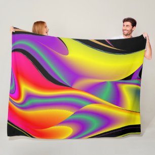 Magic of Colors Abstract 3D Rainbowart Fleece Deken