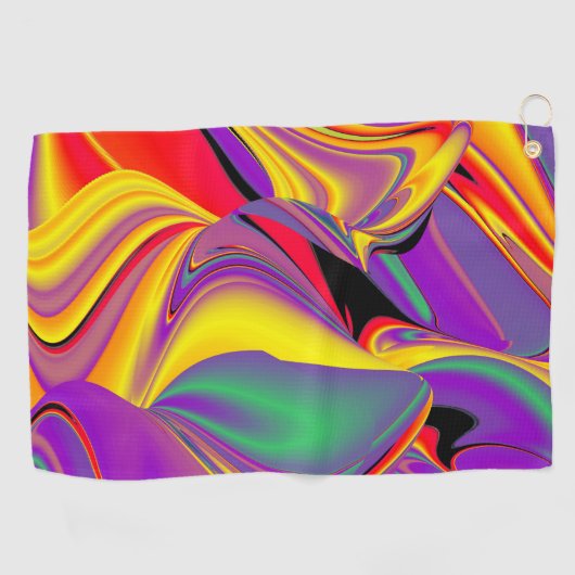 Magic of Colors Abstract 3D Rainbowart Golfhanddoek (Horizontaal)