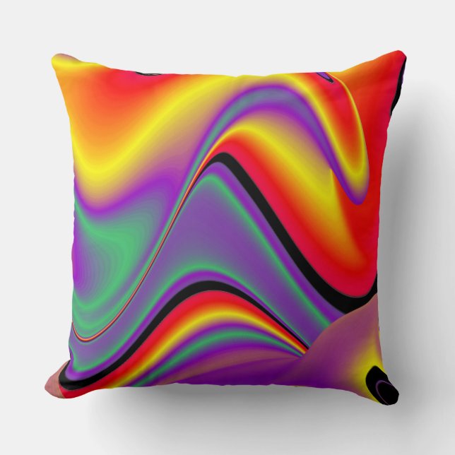 Magic of Colors Abstract 3D Rainbowart Kussen (Voorkant)