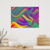 Magic of Colors Abstract 3D Rainbowart Poster (Keuken)