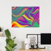 Magic of Colors Abstract 3D Rainbowart Poster (Thuiskantoor)