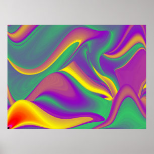 Magic of Colors Abstract 3D Rainbowart Poster