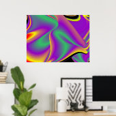 Magic of Colors Abstract 3D Rainbowart Poster (Thuiskantoor)