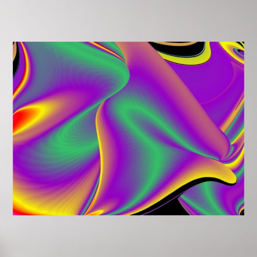 Magic of Colors Abstract 3D Rainbowart Poster (Voorkant)