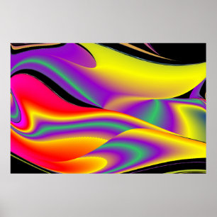 Magic of Colors Abstract 3D Rainbowart Poster