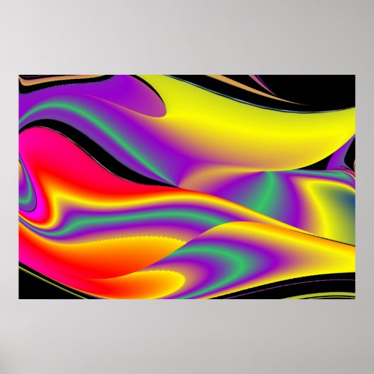 Magic of Colors Abstract 3D Rainbowart Poster (Voorkant)